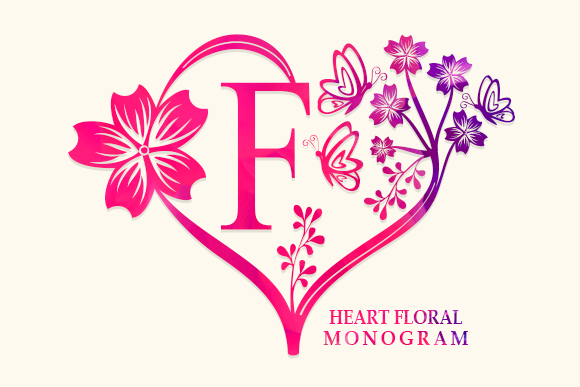 Heart Floral Monogram: A Timeless Choice for Elegant Typography